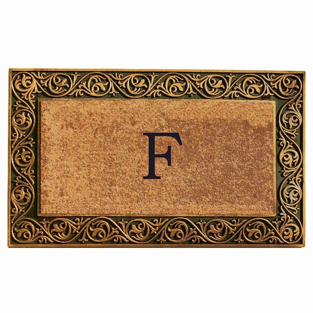 Monogram Door Mat, Gold, Black, Natural, 18 in W x 30 in L